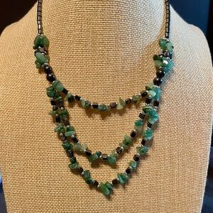 Jade and Hematite Stone Necklace
